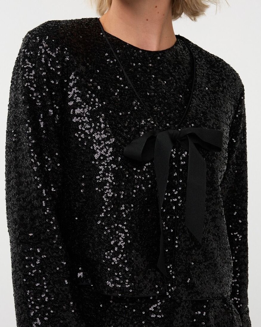 Esqualo Wilone Sequin Bow Blazer