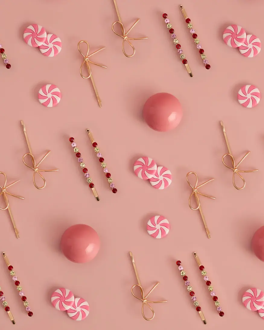 KITSCH Holiday Gemstone & Bow Bobby Pins