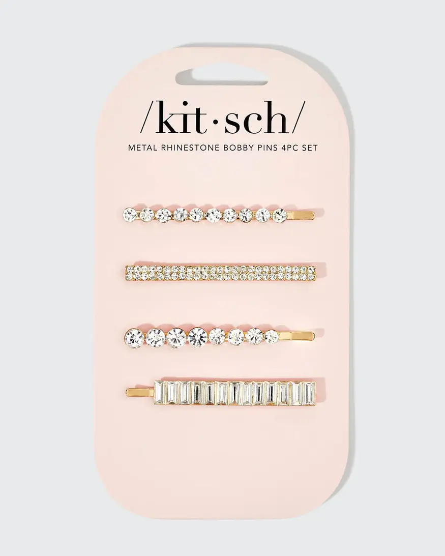KITSCH Metal Rhinestones Assorted Bobby Pins