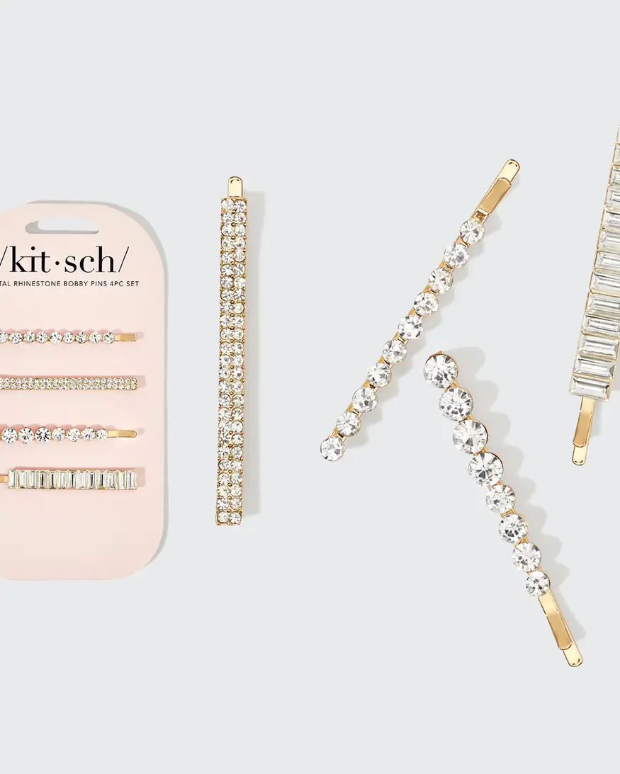 KITSCH Metal Rhinestones Assorted Bobby Pins
