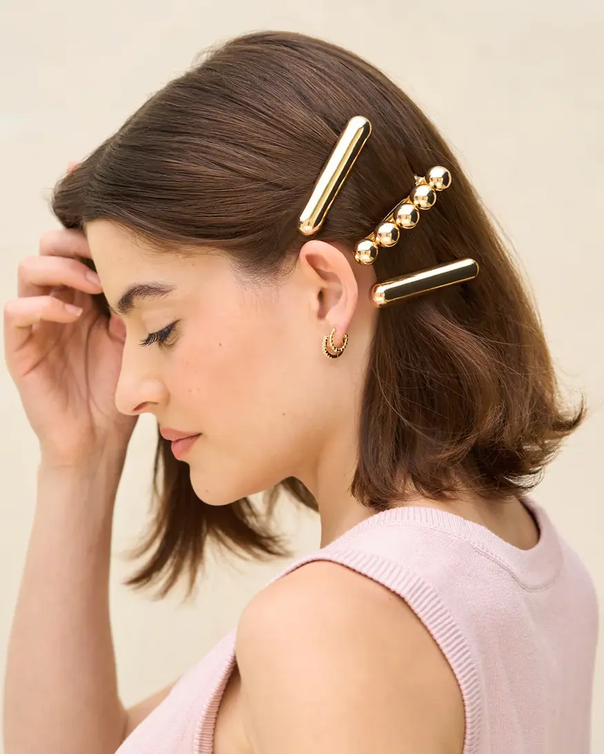 Gold Metal Barrettes