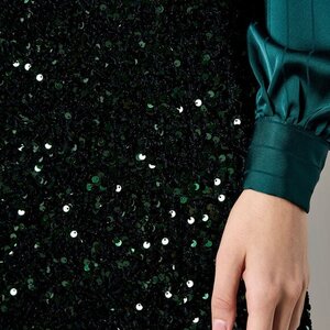 Apricot Velvet/Sequin Mini Skirt