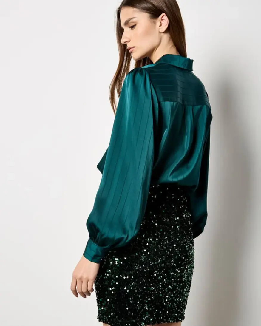 Apricot Velvet/Sequin Mini Skirt