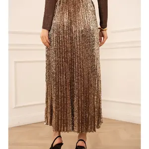 Sequin Pleat Skirt