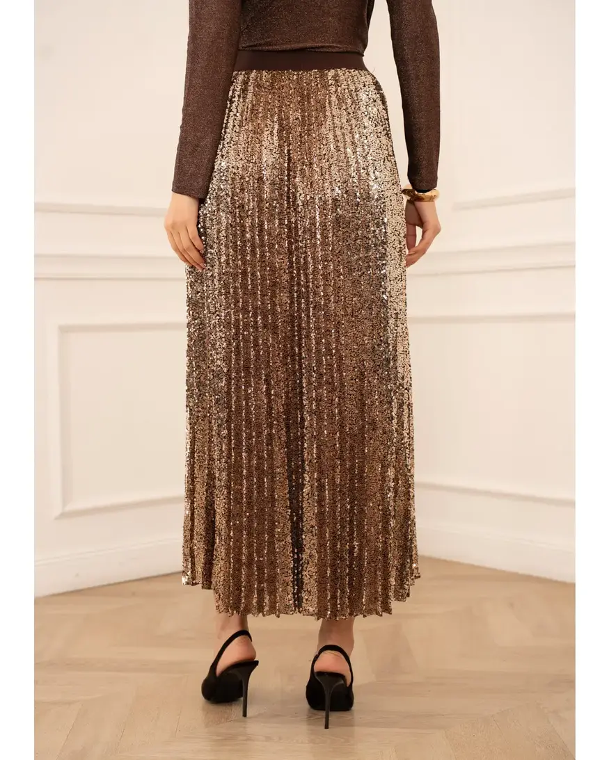 Sequin Pleat Skirt