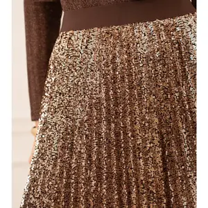 Sequin Pleat Skirt