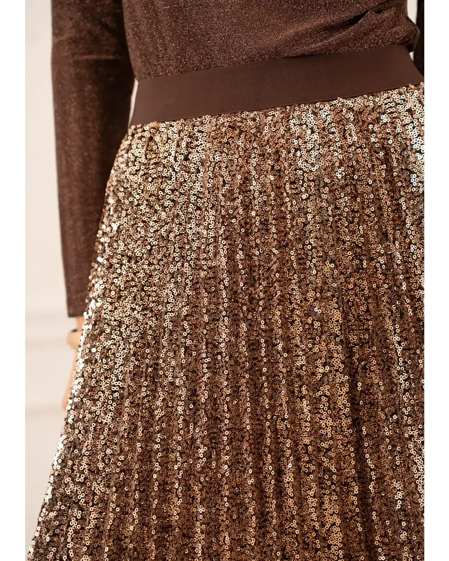 Sequin Pleat Skirt