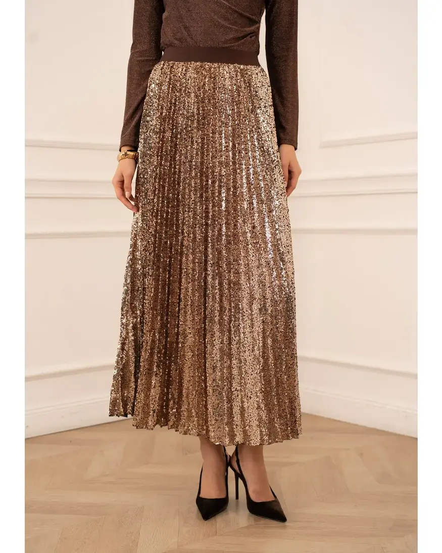 Sequin Pleat Skirt