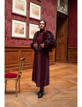 Solid Satin Pleated Skirt