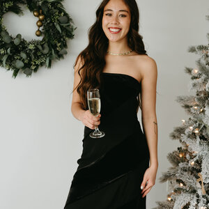 Surrey Velvet Striped Midi