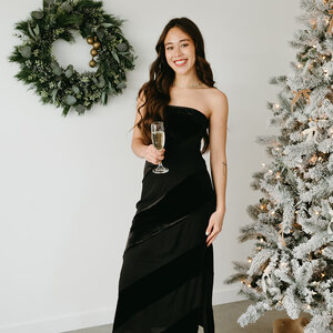 Lulus Surrey Velvet Striped Midi