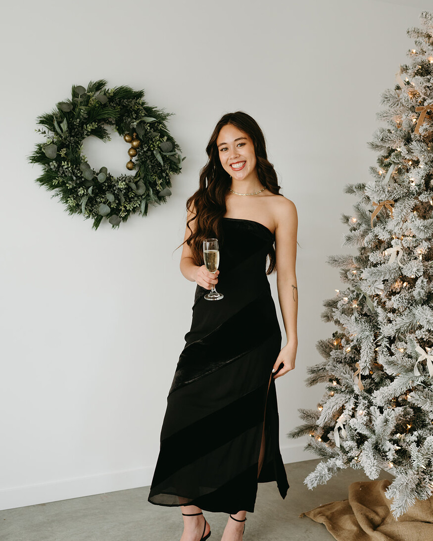 Surrey Velvet Striped Midi