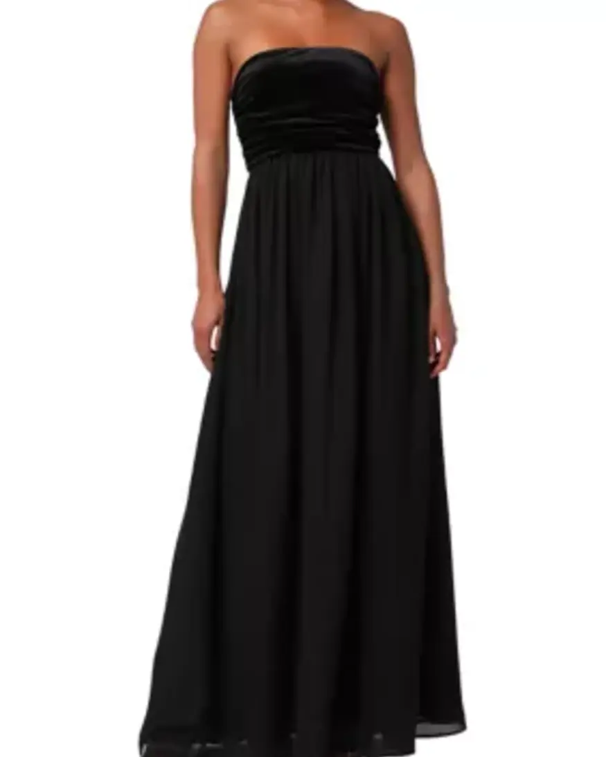 Lulus Briar Velvet Strapless Dress