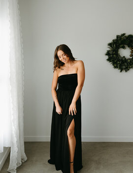 Briar Velvet Strapless Dress