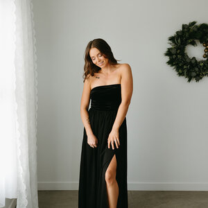 Briar Velvet Strapless Dress