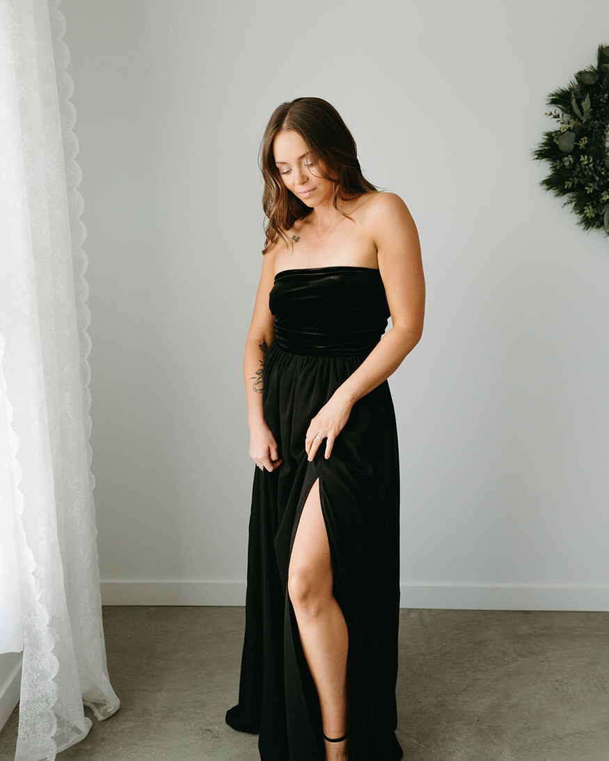 Briar Velvet Strapless Dress