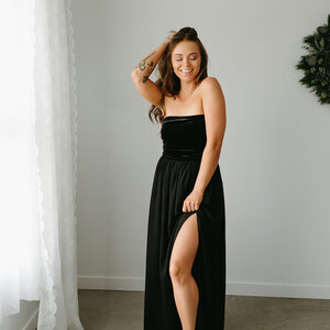 Briar Velvet Strapless Dress