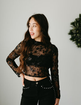 Lucy Paris Emmy Lace Sequin Top
