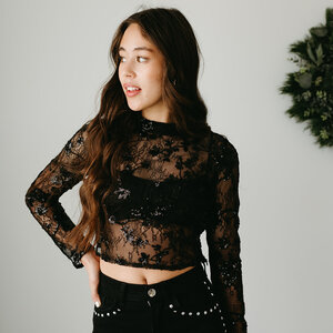 Lucy Paris Emmy Lace Sequin Top