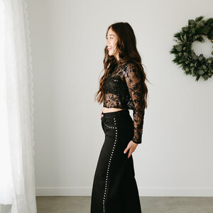 Lucy Paris Emmy Lace Sequin Top