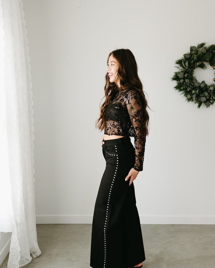 Lucy Paris Emmy Lace Sequin Top