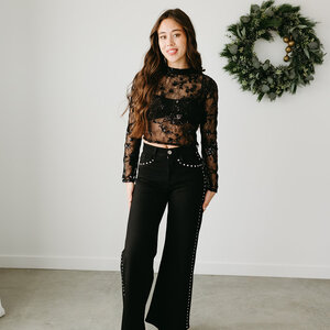 Lucy Paris Emmy Lace Sequin Top