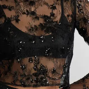 Lucy Paris Emmy Lace Sequin Top