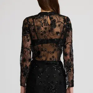 Lucy Paris Emmy Lace Sequin Top