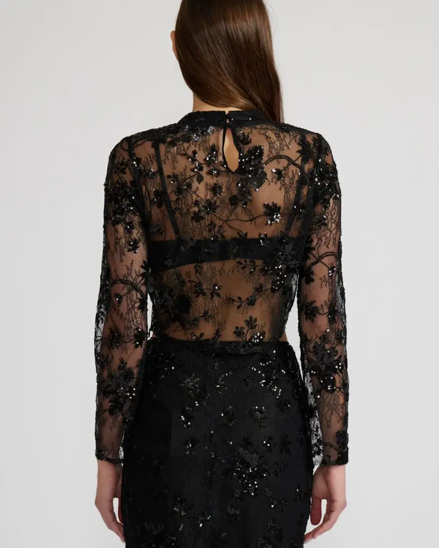 Lucy Paris Emmy Lace Sequin Top