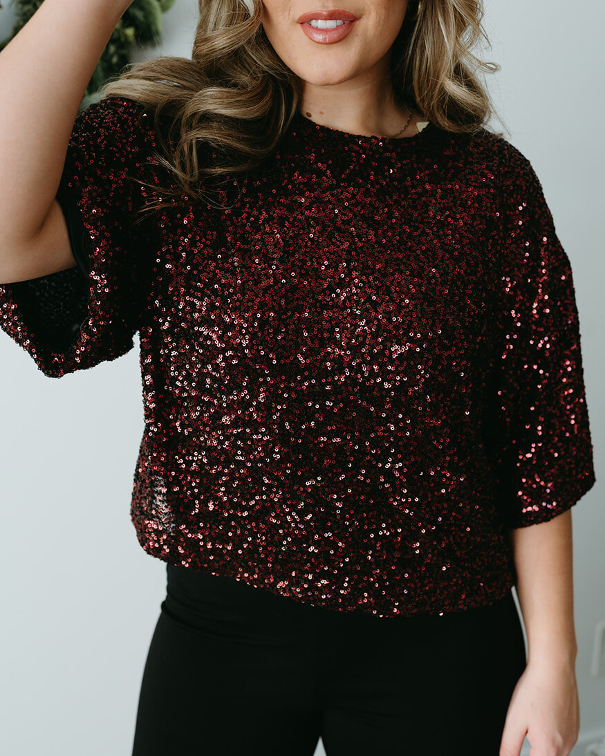 Trinity Sequin SS Top