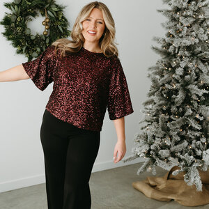 Trinity Sequin SS Top