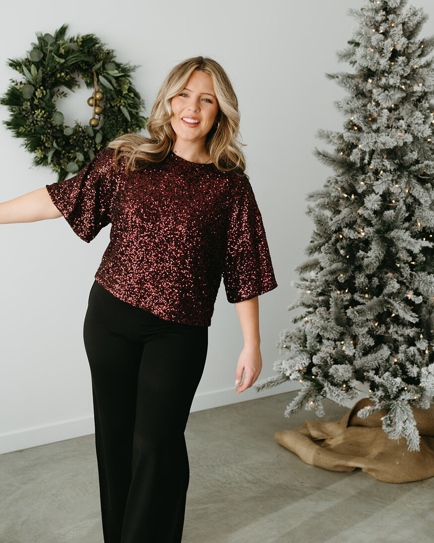 Trinity Sequin SS Top