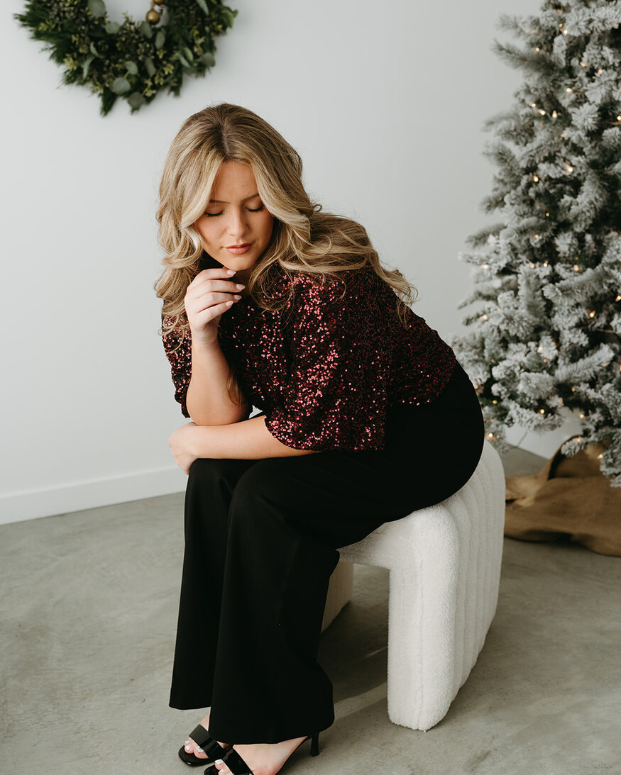 Trinity Sequin SS Top