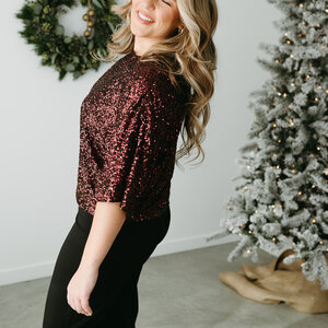 Trinity Sequin SS Top