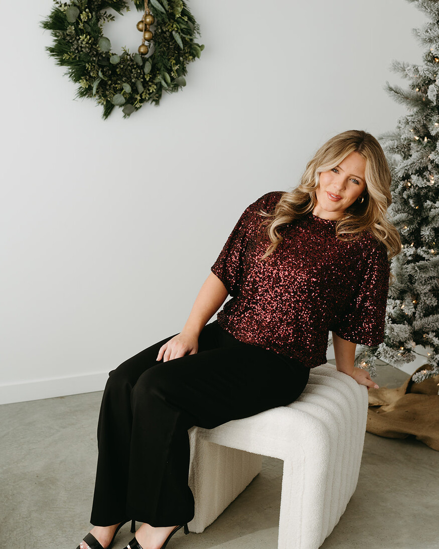 Trinity Sequin SS Top