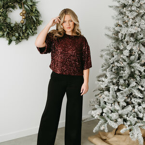 Trinity Sequin SS Top