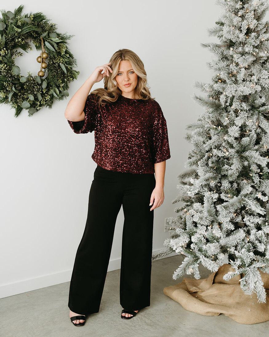 Trinity Sequin SS Top