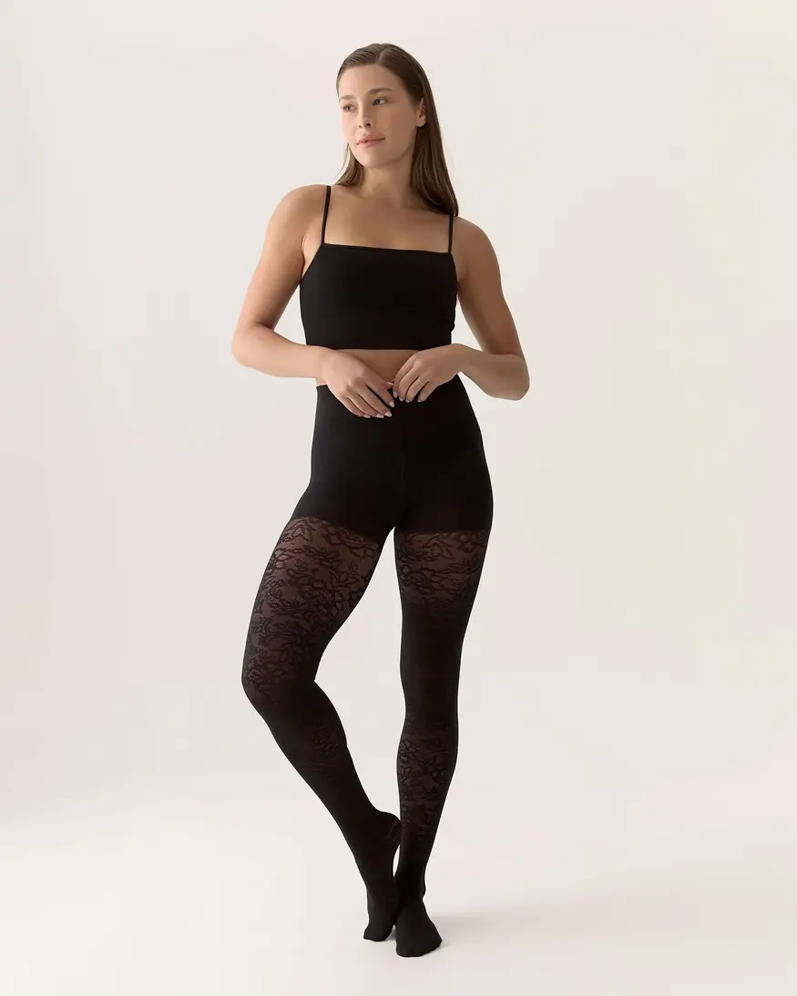 Floral Lace Shaping Tights