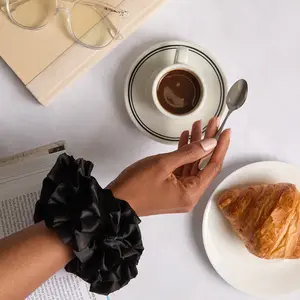 Black Ruffle Scrunchie