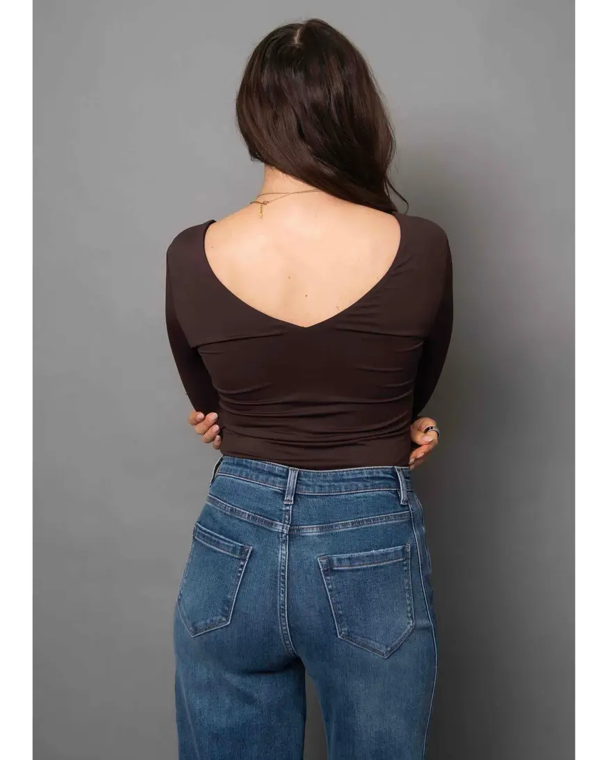 RD Style Valentina Double V-Neck Top