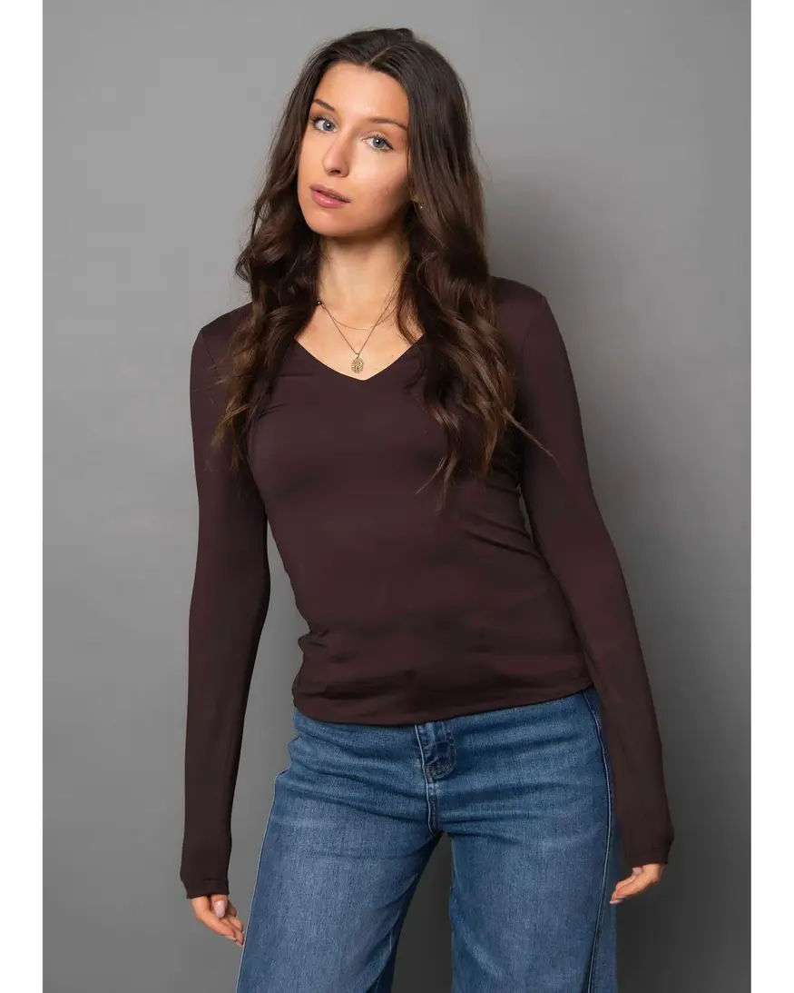 RD Style Valentina Double V-Neck Top