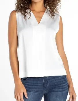 Liverpool Layla Slvless Woven/Knit Top