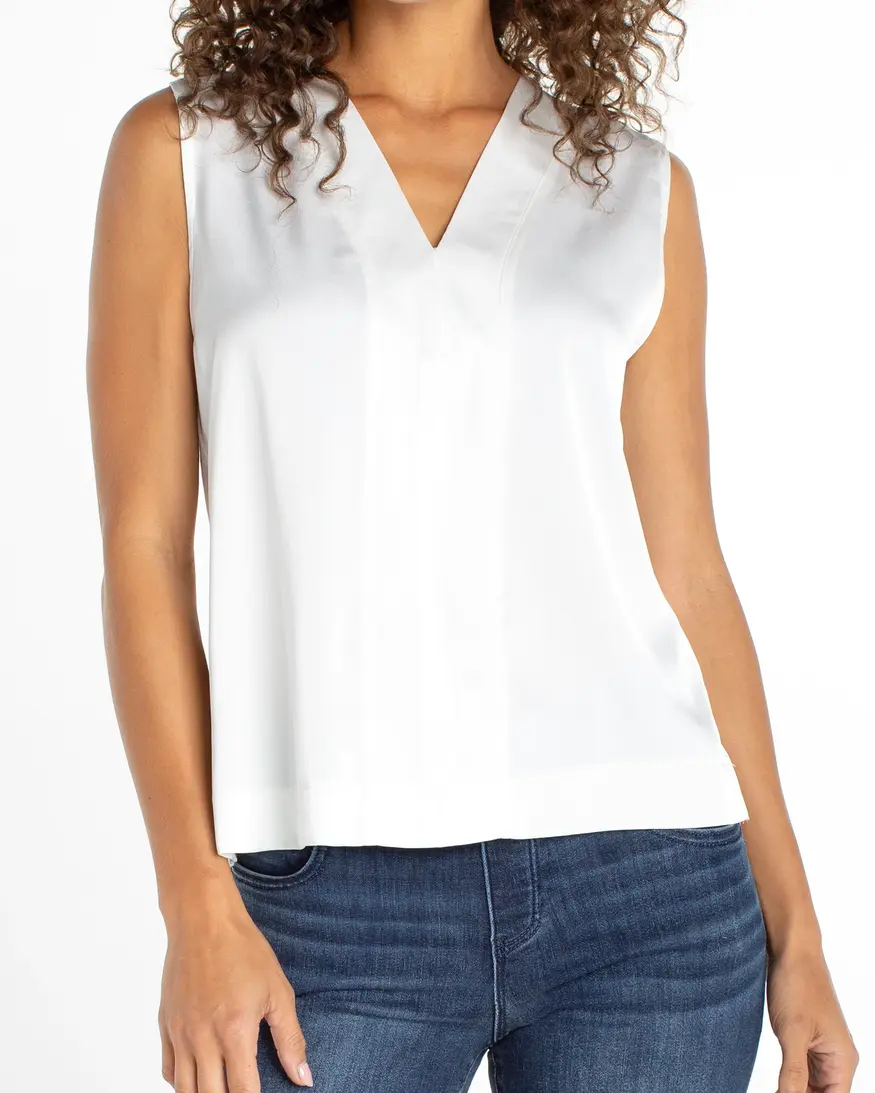 Liverpool Layla Slvless Woven/Knit Top