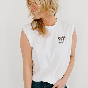 Girl Dangerous Cocktails Emboidery Tee