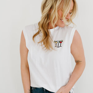 Cocktails Emboidery Tee