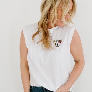 Girl Dangerous Cocktails Emboidery Tee