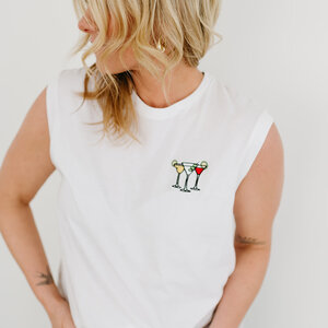 Cocktails Emboidery Tee