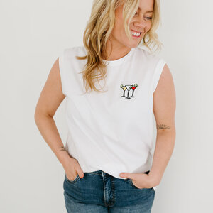 Girl Dangerous Cocktails Emboidery Tee