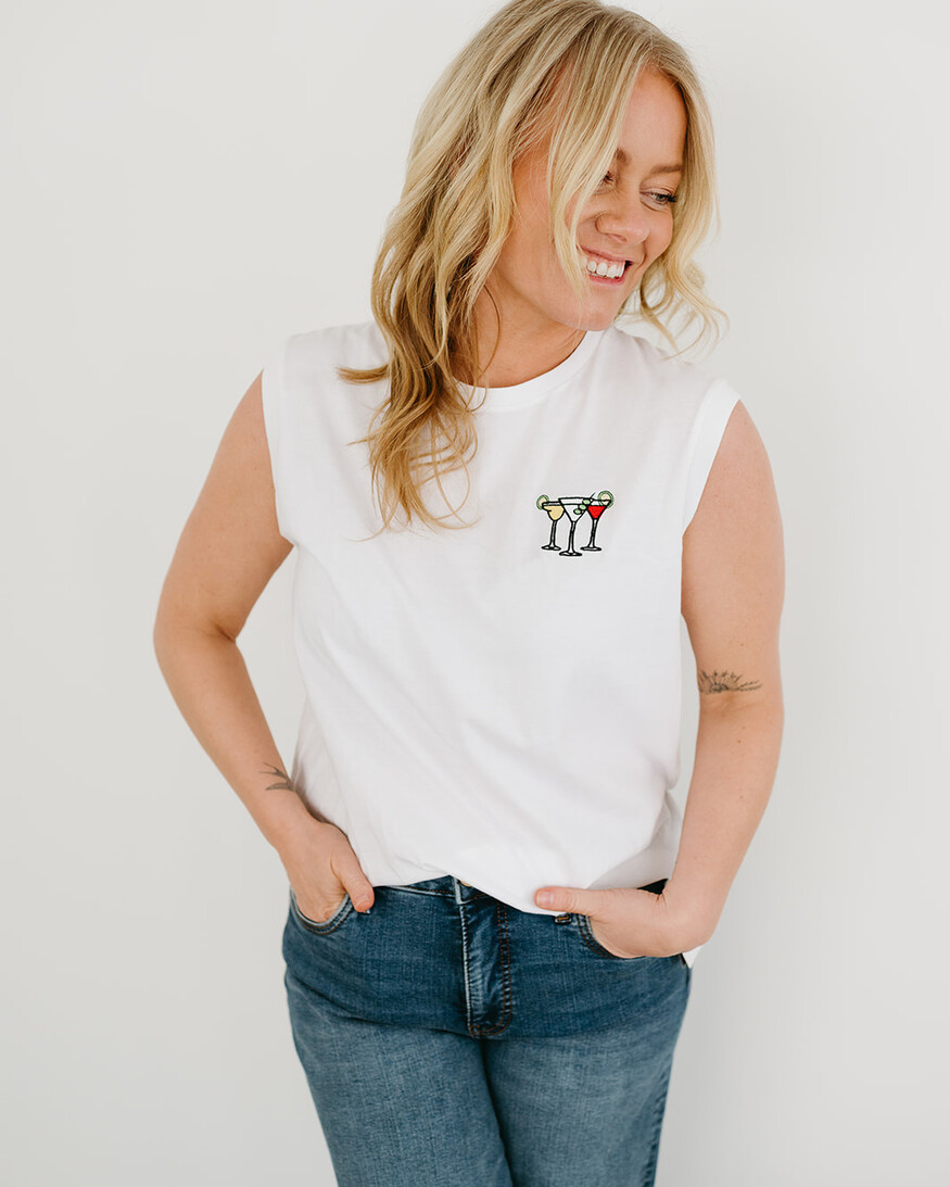 Cocktails Emboidery Tee