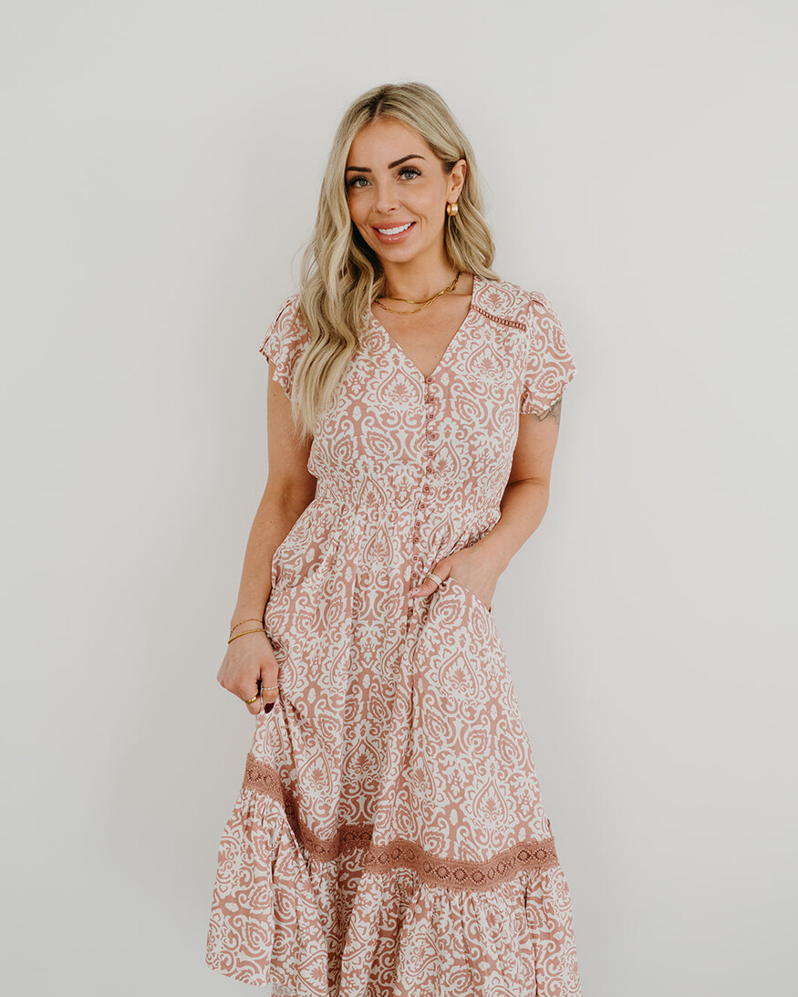 Papillon Sadie Damask Midi Dress